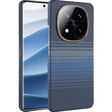 Redmi Note 14 Pro 5g Ultra Ince Magsafe Destekli Şık Karbon Görünümlü Premium Kapak- Mavi