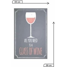 Skygo Kuşe Kağıt Duvar Posteri All You Is A Glass Of Wine Retro DRTR0118