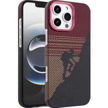 Royal Case iPhone 16 Pro Max Kılf Ince Yapıı Şık Sert Karbon Magsafe Görünümlü Premium Kapak Ryc/vega Magsafe- Kırmızı