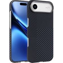Royal Case iPhone 17 Air Kılf Ince Yapıı Şık Sert Karbon Magsafe Görünümlü Premium Kapak Ryc/vega Magsafe- Siyah