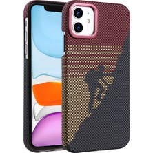 Royal Case iPhone 11 Kılf Ince Yapıı Şık Sert Karbon Magsafe Görünümlü Premium Kapak Ryc/vega Magsafe- Kırmızı