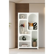 Sweet Home Masa Sandalye Nevada Bohem Kitaplık Dekoratif Büyük Duvar Rafı Kitaplık 6 Bölmeli Mdf