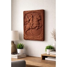 Atlı Savaşçı Temalı Ahşap Duvar Dekoru