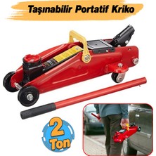 Badem10 Hidrolik Arabalı Kriko 2 Ton Alçak Şase Profil Oto Araç Araba Kaldırma Sabitleme Kollu Vinç Kirko