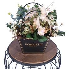 Yapay Çiçek Sitesi Yapay Çiçekli Romantic Çantalı Aranjman Model 33
