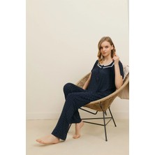 Cossy By Aqua Kadın Siyah Desenli Pijama Takım 21AQU0021683