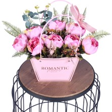 Yapay Çiçek Sitesi Yapay Çiçekli Romantic Çantalı Aranjman Model 32