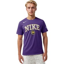 Nike Basketball Nba La Lakers Unisex Team Logo Graphic T-Shirt Unisex Pamuklu Tişört Mor