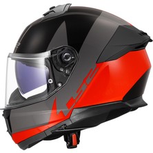 Ls2 Stream 2 Thunderbız Gri-Turuncu Fullface Motosiklet Kaskı
