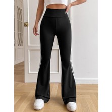 Serac Collection Kadın Yüksek Bel Şerit Detaylı Ispanyol Paçalı Dalgıç Pantolon