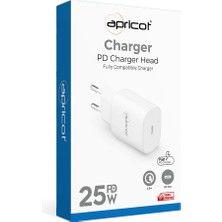 BAYÇAĞRI Apricot APC-PD25 Type-C 25W  + Beyaz Ev Şarj Adaptörü