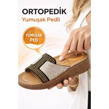 Slipcat Taşlı Yumuşak Hafif Taban Önü Açık Günlük Anne Kadın Terlik