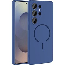 Maks Technology Galaxy S24 Ulta Kılıf M-Safe Şarj Özellikli Mkst Meta Kapak - Lacivert