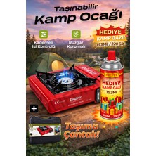 Kılıforyum Portatif Kamp Ocağı 2.3kw | Rüzgar Korumalı Taşınabilir Tek Gazlı Ocak (Çantalı)