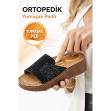 Slipcat Taşlı Yumuşak Hafif Taban Önü Açık Günlük Anne Kadın Terlik
