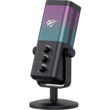 Havit GK65 Rgb Profesyonel Yayıncı Mikrofonu 192KHZ 24BIT Hi-Fi Dahili Ses Kartlı