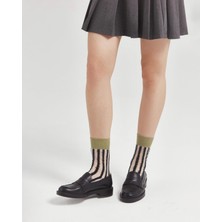 Bolero Kadın Japon Kore Tarzı Transparan Çorap Siyah Çizgili