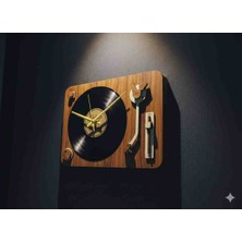 Kaktüs Jack Nostaljik Plak Tasarımlı Ahşap Duvar Saati (47 Cm)