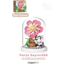 Vagonlife Panlos Yko Serisi Fanuslu Kapibara Figürlü Şakayık Modeli 206 Parça Oyuncak Blok Yapım Seti  FF-P2593