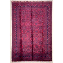 El Dokuma Orijinal Afgan Halı Bilicik Desenli 6 Metre Kare Kök Boya