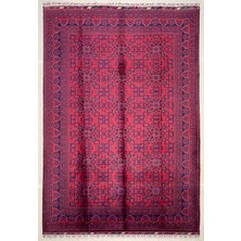 El Dokuma Orijinal Afgan Halı Bilicik Desenli 6 Metre Kare Kök Boya