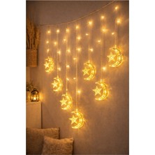 YDGR 5 Metre Dekoratif LED Ay Yıldız Gün Işığı Pilli Işık Duvar Dekoru