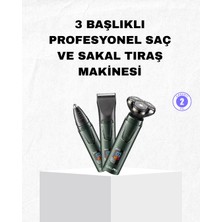 Zenvia Şarjlı ve Kablosuz 3 Başlıklı Profesyonel Bakım Seti – Saç, Sakal, Burun ve Kulak D�