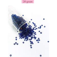 Zenvia Dökme Cam Kum Boncuk (8/0) 3 mm - 20 Gram - Şeffaf Lacivert - BNC166 ZNV2025