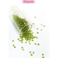 Zenvia Dökme Cam Kum Boncuk (8/0) 3 mm - 20 Gram - Şeffaf Yeşil - BNC167 ZNV2025