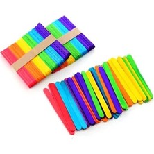 Puti Renkli Dondurma Dil Çubuğu Ince 50LI - 2 Paket