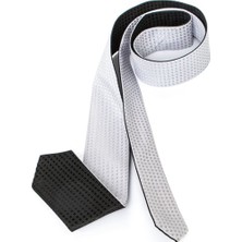 N Trend Gri Çift Taraflı İnce Çocuk Kravatı