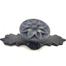 Zenvia Antika Tarz Dekoratif Pirinç Çiçek Düğme - 29X70 Mm, Oksit ZNV2025