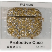 Marsilyan Airpods Pro (1.nesil) Mira Taşlı Kılıf - Gold