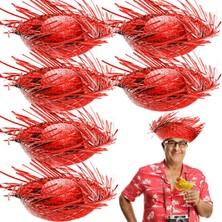 Zenvia Tropikal Parti Kırmızı Hasır Hawaii Şapkası ZNV2025