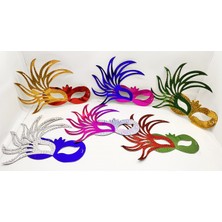 Zenvia Rengarenk Kağıt Parti Balo Maskesi 6 Adet ZNV2025