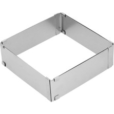 Efe Pastacılık Ayarlanabilir Kare Dikdörtgen Pasta Çemberi – Profesyonel Paslanmaz Çelik 8 cm Yükseklik