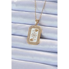 Hkursat 316L Çelik Zincir Altın Renk Mineli Zirkon Taşlı Göz Figür Tarot Kolye