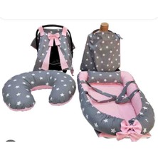 Ayzen Home Babynest Takımı ( Babynest, Emzirme Önlüğü ve Yastığı, Puset Ortü ve Minderi ) Ortü Hediyeli