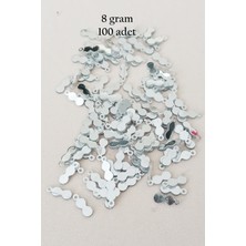 Zenvia Oya Abiye Bileklik Kolye Pleksi Metalik Plastik Pul Gümüş Renk 8 Gram 100 Adet - BNC508 Zn