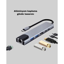 Zenvia Alüminyum Kasalı MacBook Usb-C Hub – 4K Hdmı, USB 3.0, Sd/tf Kart Girişi, Pd Şarj Deste