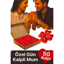 Svein Özel Gün Sevgili Romantik 14 Şubat Dekoratif Süsleme Organizasyon Kırmızı Kalpli Tealight Mum 50ADET