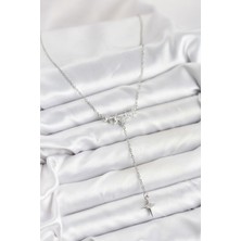 Hkursat 316L Çelik Zincir Gümüş Renk Yıldız Model Y Kadın Kolye