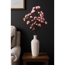 Jasper 1 Adet Yapay Islak Dokulu Pembe Bahar Dalı, 85 cm Dekoratif Çiçek