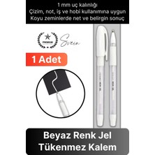 Svein Özel Beyaz Renk Jel Mürekkepli Tükenmez Kalem Çizim Not Iş Yazı Kalemi Arkadaşa Öğretmen Hediye 1 mm