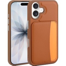 Nezih Case iPhone 16 Uyumlu Kart Bölmeli Renkli Tuşlu Suni Deri Cüzdanlı Kılıf