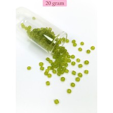 Zenvia Dökme Cam Kum Boncuk Büyük Boy (6/0) 4 mm - 20 Gram - Şeffaf Mat Yeşil - BNC092 ZNV2025