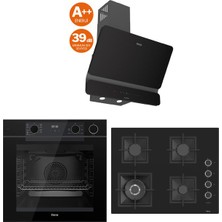 Ferre Mega Plus Serisi 3'lü Cam Ankastre Set (QEP64CS-SC405-D080SA)