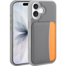 Nezih Case iPhone 16 Uyumlu Kart Bölmeli Renkli Tuşlu Suni Deri Cüzdanlı Kılıf