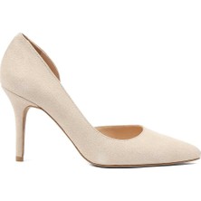 Celal Gültekin Kadın Bej İnce Topuklu Süet Deri Stiletto