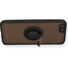 Marsilyan iPhone 6 Kılıf Montreal Yüzüklü Silikon Kapak - Siyah